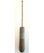 Vtg Hook Knife Tool-Carpenters Wood/Leather Work-7.25&quot; long-Wood Handle-... - $16.82