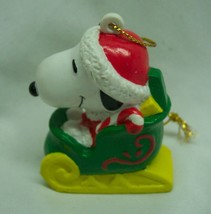 Peanuts Gang Snoopy With Woodstock Santa 3&quot; Plastic Pvc Christmas Ornament - £11.87 GBP