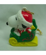 Peanuts Gang SNOOPY WITH WOODSTOCK Santa 3&quot; PLASTIC PVC CHRISTMAS ORNAMENT - £11.87 GBP