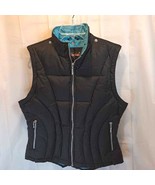 Static Women&#39;s Down Puffer Vest Black Zipper Pockets Mock Neck Lined M - $454.60 MXN