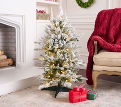 3&#39; Twinkle Snow-Tipped Slim Christmas Tree by Valerie in Clear - £152.54 GBP