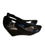 Wedge Heelse Size 8 BCBG Black Patent Slingback Wedge Heels – Size 8 B - $6.02