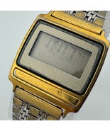 Vintage Timex Digital Quartz Watch Men Gold Tone Thin Slim ~ For Parts R... - $52.13 CAD