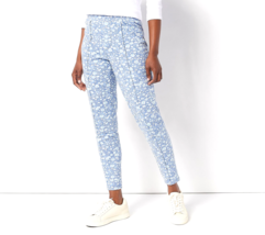 Isaac Mizrahi Soho French Terry Jogger Pants- Blue Animal, Large - £19.61 GBP