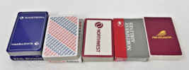 5 Airlines Decks of Cards New Old Stock Never Used Eastern American Atla... - $46.63 CAD