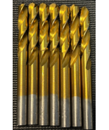 Lot of 7 Titanium Plated 11/32&quot; HSS Shank Twist Drill Bits USA - $700.68 MXN