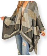 Poncho Oversize Scarf Riah Blanket Wrap Abstract Winter Pashmina Kimono - £20.09 GBP