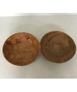 vintage woven wood large salad serving  mixing two  bowl lot fruit bowl ... - €17,07 EUR