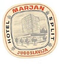 Hotel Split  Luggage Label Marjan Jugoslavia - £7.76 GBP