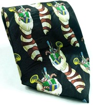 Christmas Stocking Candy Cane Toy Soldier Trumpet Holiday Novelty Silk Tie - £12.99 GBP