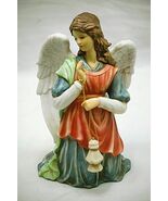 Graceful O'Well Bisque Angel Lantern Statue Figurine Shelf Decor - $34.64