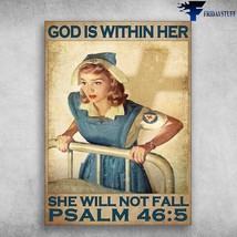 Nurse God God Is Within Her She Will Not Fall Jesus Nurse Lover - £12.78 GBP