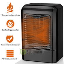Electric Ceramic Space Heater Fan Thermostat 500W 110V/220V Home Office Heating - £41.58 GBP