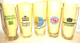 5 German Breweries Multiples 5 Vintage German Beer Glasses - $19.95