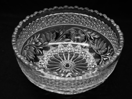 Antique 1913 INDIANA GLASS Serving Bowl ROSE POINT BAND Vegetable Salad ... - $404.77 MXN