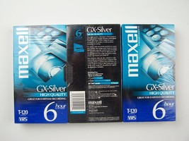 MAXELL GX-Silver High Quality Grade VHS Video Cassette New Sealed 3 Tape Lot - £9.84 GBP