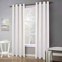 White, 55&quot; W X 102 L Mvchennl Rich Natural Linen Blend Curtains Soft Grommet 2 - £45.53 GBP