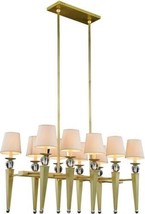Pendant Light OLYMPIA Clear Crystal Bronze Metal Royal-Cut Paper Glass Polished - £430.85 GBP
