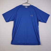 Under Armour Heat Gear Regular Fit TShirt L Blue Short Sleeve Athletic Men - £8.55 GBP