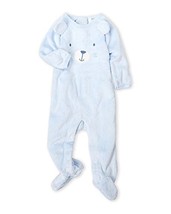 Sterling Baby Boy&#39;s Bunny Blue Luxe Faux Fur Footed Pajama Romper - $9.74