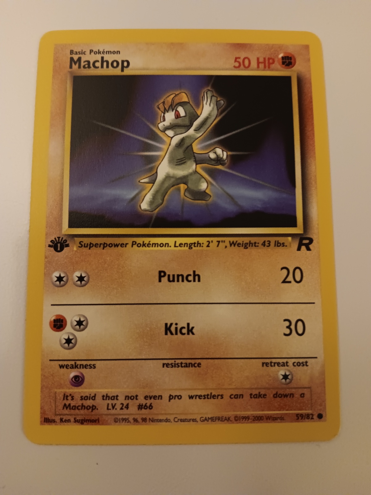 Pokemon 2000 Team Rocket Machop 59/82 First Edition Single Trading Card - $11.99