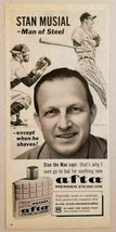 1963 Print Ad Afta Mennen After Shave Lotion Stan Musial St Louis Cardinals - $9.28