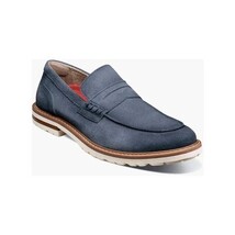 Stacy Adams Hopkins Moc Toe Penny Slip-On Shoes Navy Suede 25708-415 image 7