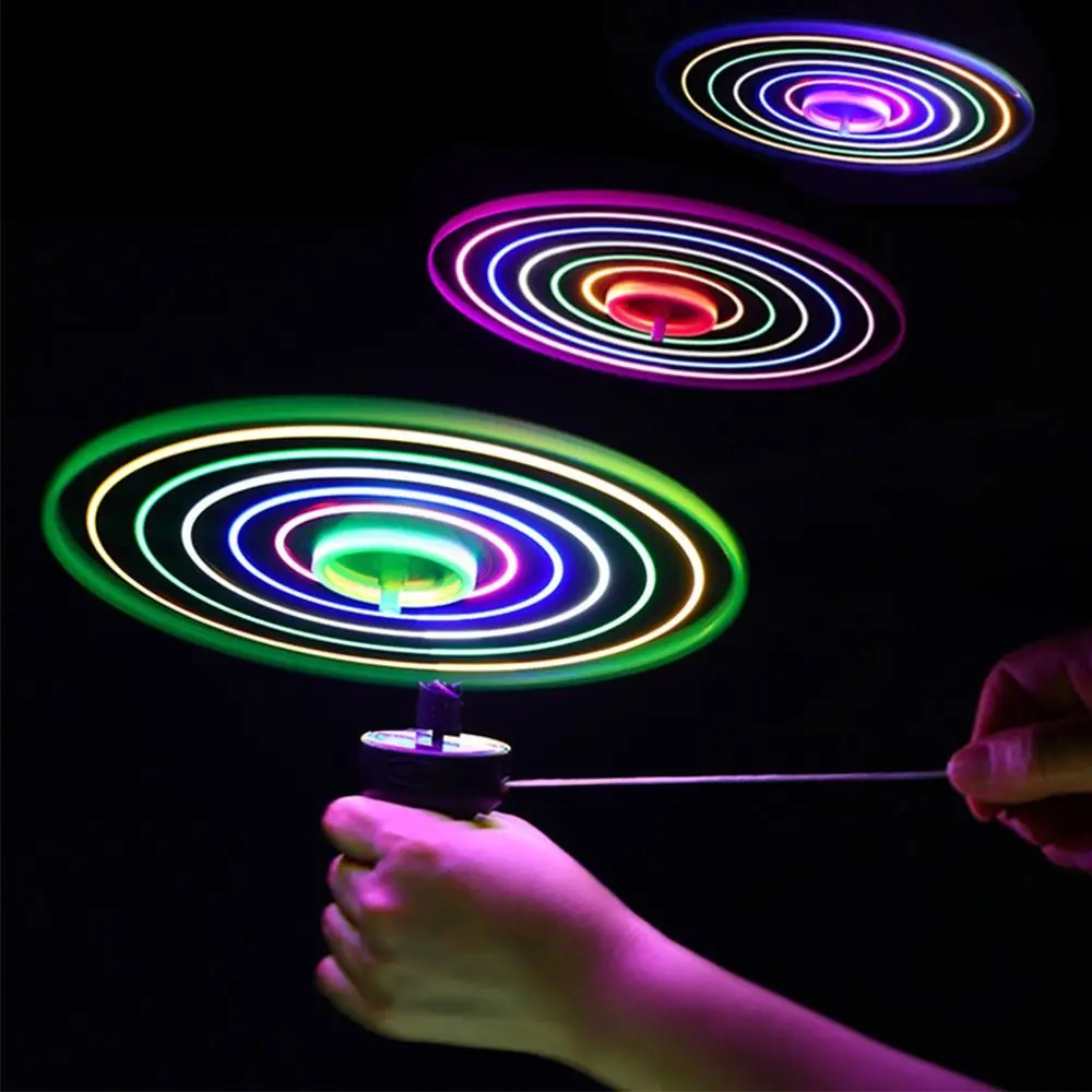 Luminous Flying Disc Propeller Toys LED Lighting Pull String Flying UFO Toy - £8.20 GBP