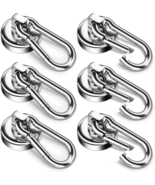 6 Pack Magnetic Hooks with Swivel Carabiner, 70LBS Neodymium Magnet Hook... - $280.22 MXN