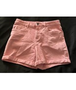 Serra Women’s Pink Denim Shorts Size 12 Cuffed Cotton Stretch Casual Summer - $19.21 CAD