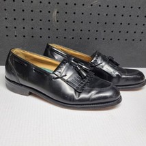 Hanover Master Flex Mens Leather Loafers Tassel Dress Shoes Black Size 9.5 - £23.73 GBP
