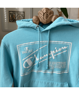 Champion Light Blue Pullover Hoodie Sweatshirt S - $25.23 CAD
