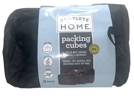 Complete Home Packing Cubes 3Pk 10in x 13in x 15in Black Organizers Travel - $7.09