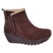 Skechers Parallel Off Hours Women&#39;s Size 10W Suede Brown Wedge Ankle Boo... - £24.21 GBP