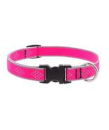 Lupine Reflective Small Dog Collar 3/4" Wide Pink Diamond Adjusts from 9... - $29.89