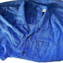 Tommy Bahama Men&#39;s Floral Tropical Print Shirt Blue 100% Silk Button Up ... - £17.83 GBP
