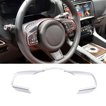 ABS Chrome Car Steering Wheel Cover Trim Fe For  XF XFL F-Pace F-TYPE 2016 2017  - £85.37 GBP