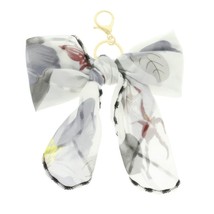  Floral Theme Scarf Bow Bag Charm Keychain - $22.55