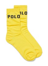 Polo Ralph Lauren Women&#39;s Logo Pop Trouser Socks Yellow / Navy - £55.37 GBP