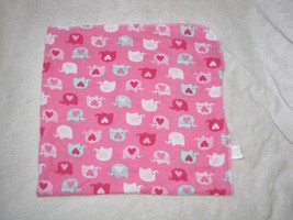 Cudlie! Pink Aqua Green/Blue White Elephant Heart Flannel Receiving Baby... - $272.30 MXN