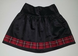 Gymboree Black Satin Red Plaid Skirt Girl's 5 Holiday Christmas Photos Party - $10.84