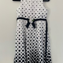 Emily West girls size 14 white with black polka dots dress with tie - $228.08 MXN