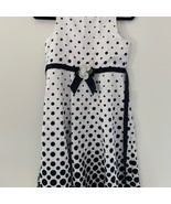 Emily West girls size 14 white with black polka dots dress with tie - $228.08 MXN