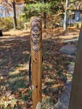 Walking stick with a Sasquatch carved at the top, Big foot Hicking stick, Big fo - £54.90 GBP