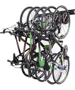 Black 5 Bike Storage Rack With 3 Helmet Hooks, 300Lb, Easy Installation - $46.93