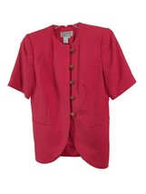 Vtg Atrium Collection Deep Reddish Pink Jacket Blazer Size 10 Shoulder P... - $33.66