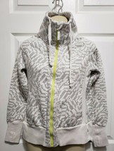 Mondetta Gran Prix Mondial Womens S White Gray Abstract Print Full Zip Jacket SM - £5.98 GBP