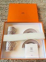 Hermes H Deco Red Mocha Cup Coffee Cup And Saucer 2 Set Porcelain 90ml - £341.39 GBP