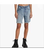 Wild Fable High-Rise Bermuda Distressed Ripped Raw Edge Denim Shorts 0/2... - $24.61 CAD
