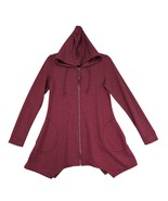 LOGO Lori Goldstein Women&#39;s XXS Burgundy Oversized Full Zip Hoodie Tunic... - $473.86 MXN